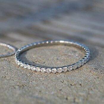 By Jolima - Celine Elastic Tennisbracelet  Clear Silver