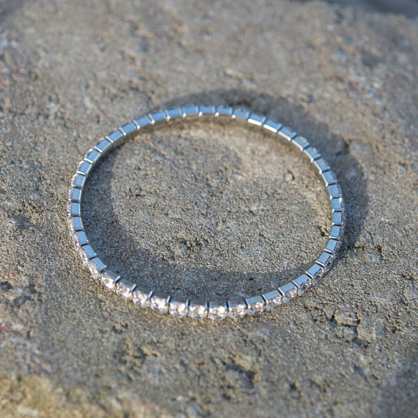 By Jolima - Celine Elastic Tennisbracelet  Clear Silver - 4
