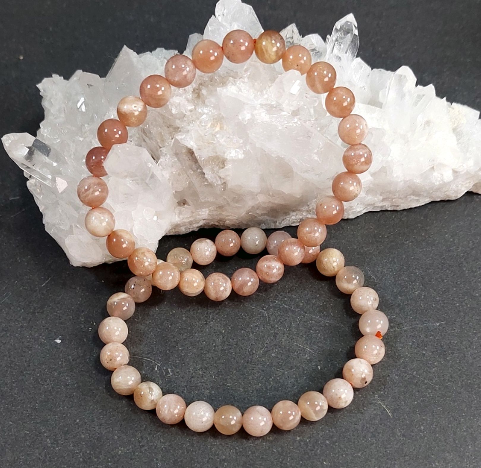 Orange Månsten Armband - 6mm/ 7mm/ 8mm / 9mm - 2