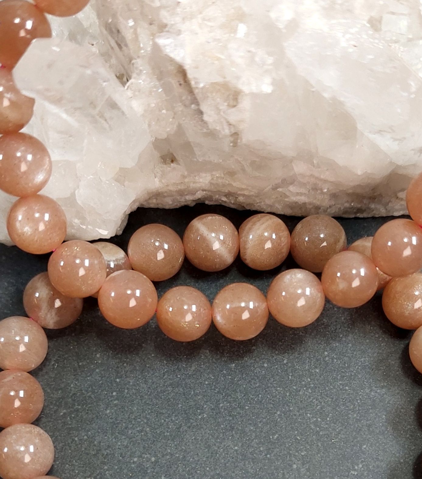 Orange Månsten Armband - 6mm/ 7mm/ 8mm / 9mm - 3