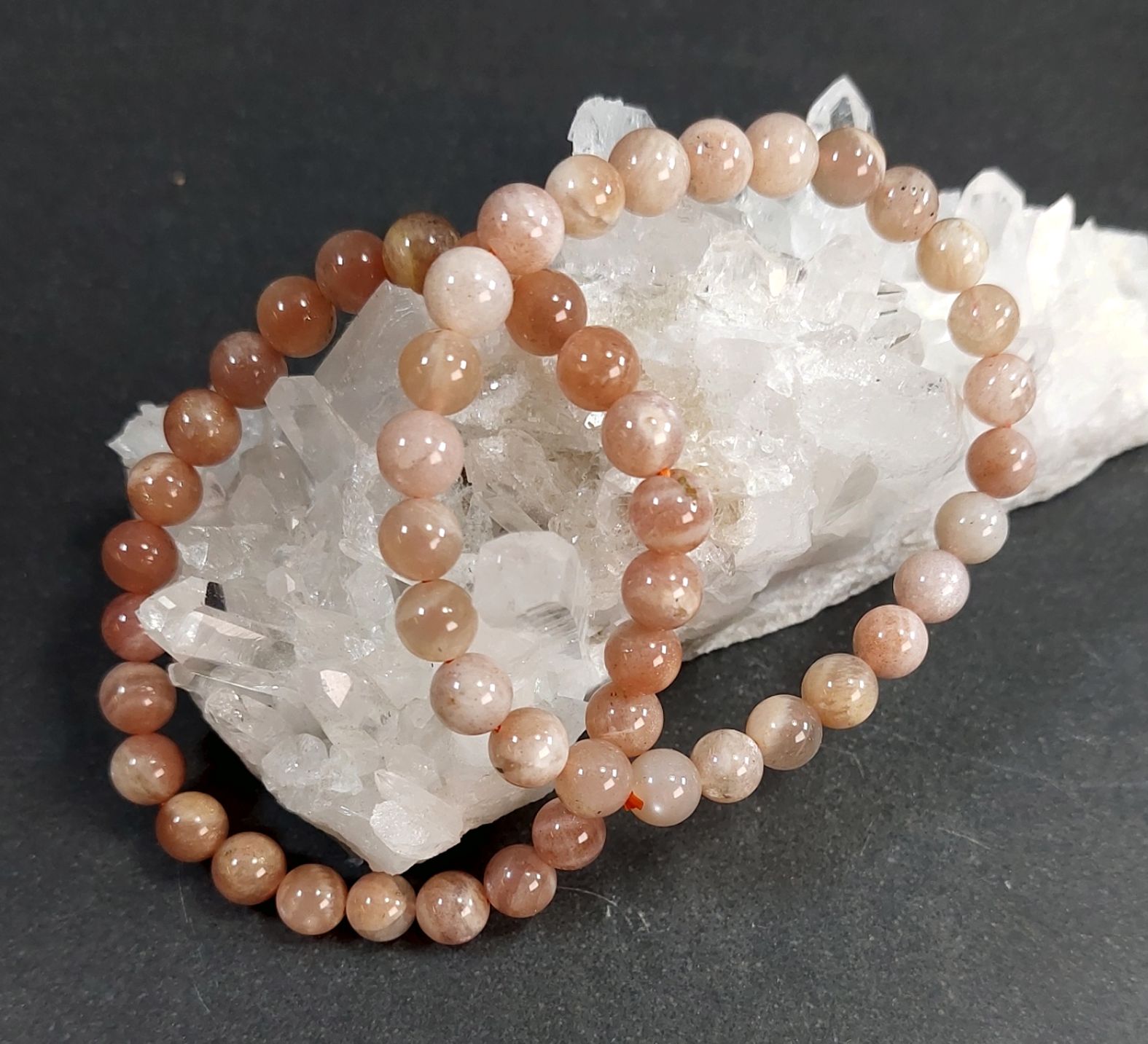 Orange Månsten Armband - 6mm/ 7mm/ 8mm / 9mm