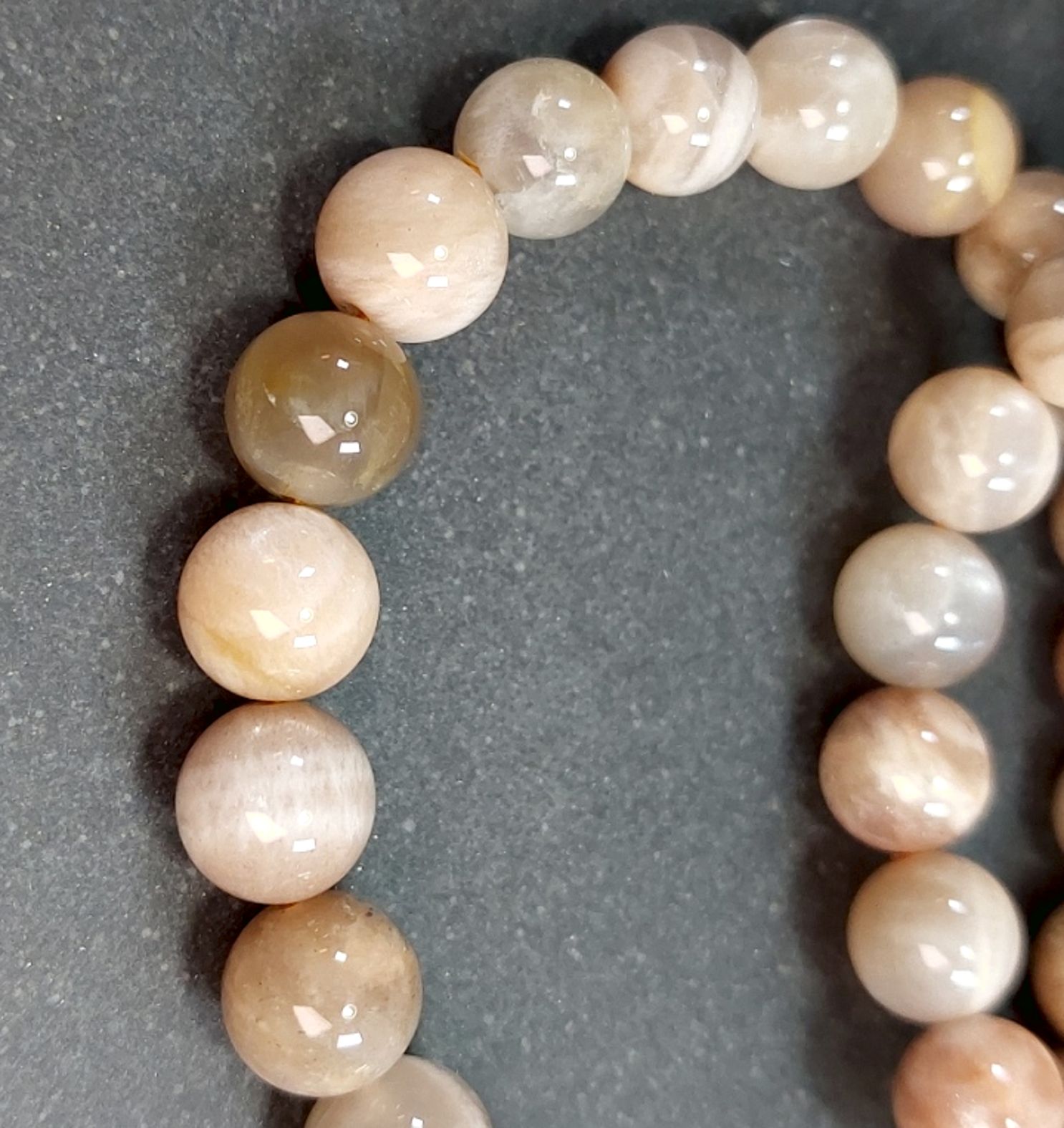 Beige  Solsten /Månsten Armband, 8mm - 2