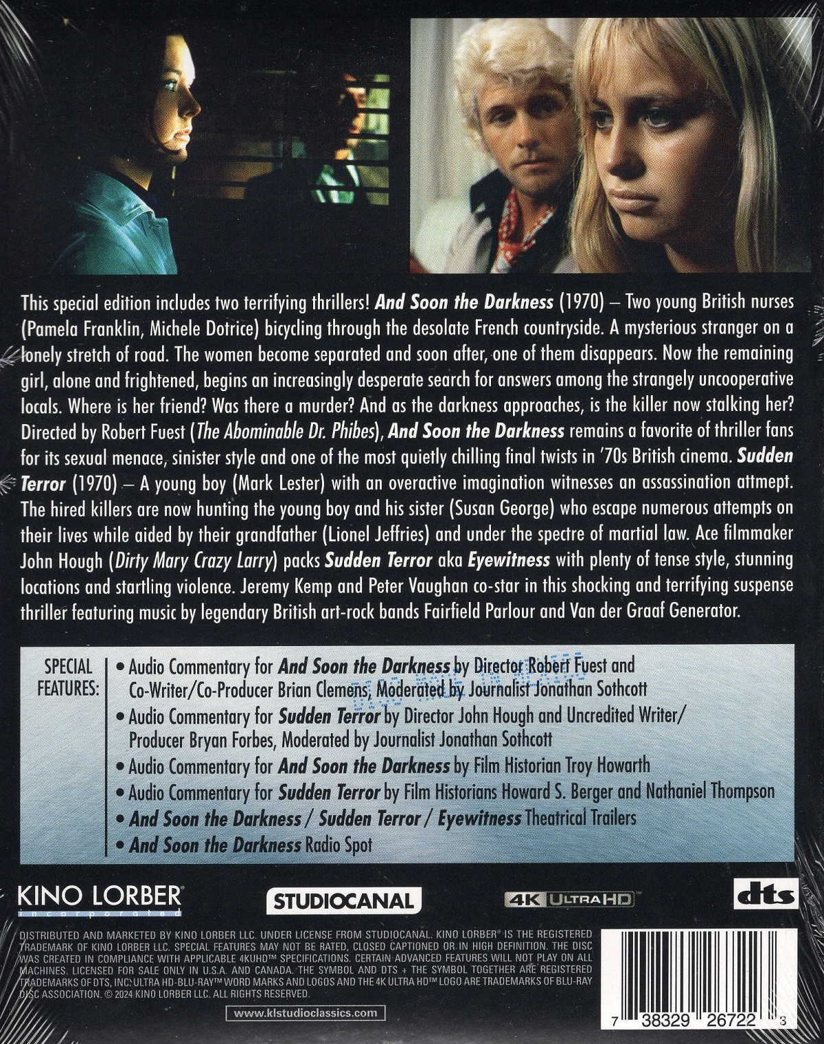 Peril & Distress: And Soon the Darkness / Sudden Terror (ej svensk text) (4K UItra HD) - 2