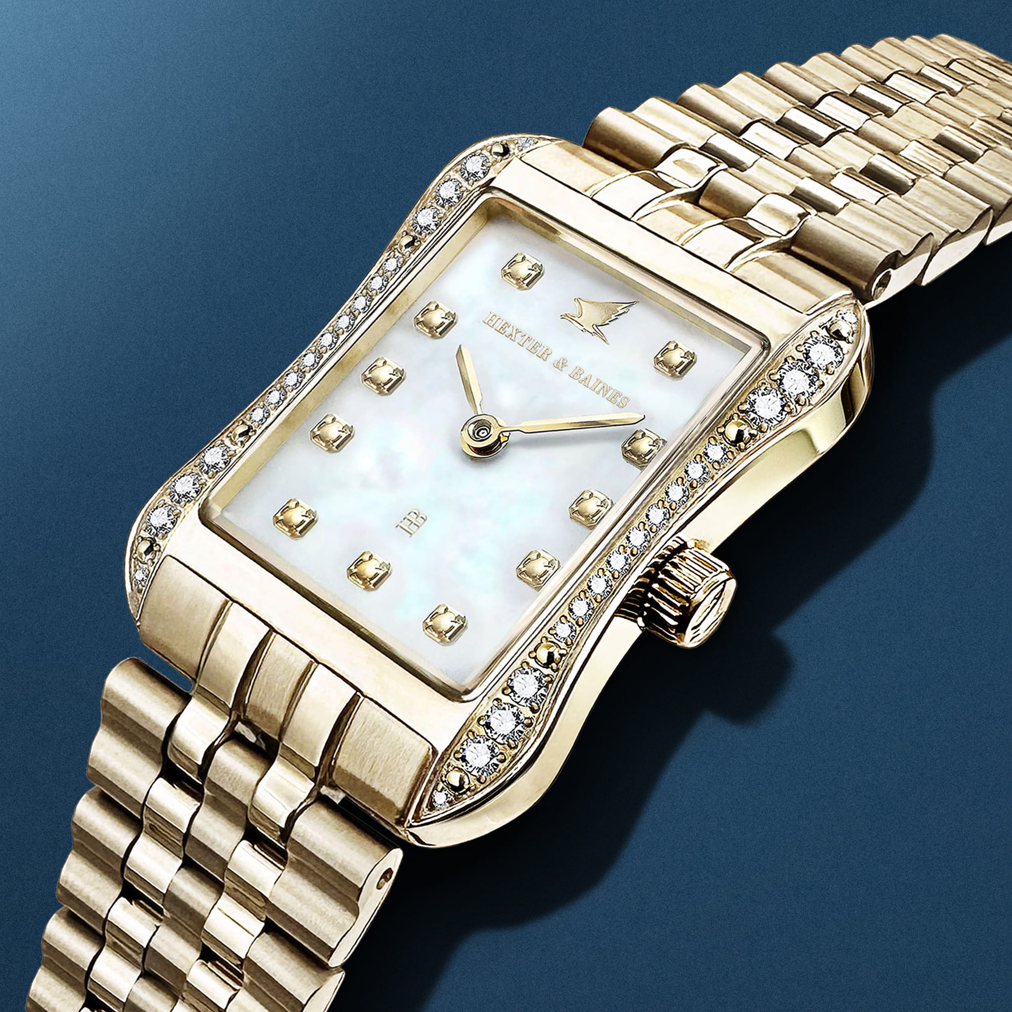 Hexterandbaines Montre Hexter And Baines H&B Cronvas Pavé, Gold