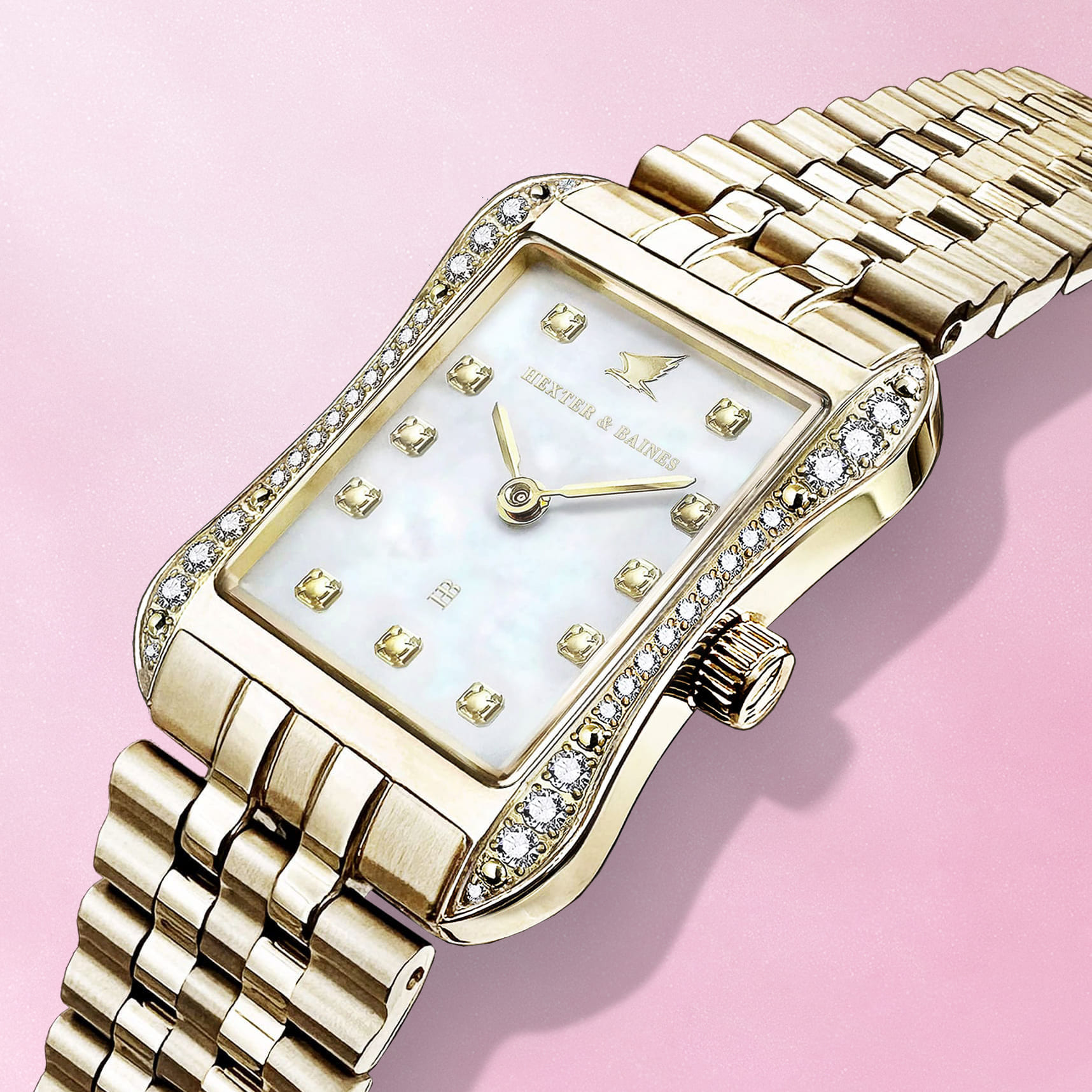 H&B Cronvas Pavé, Gold & Pearl - Hexter & Baines - US