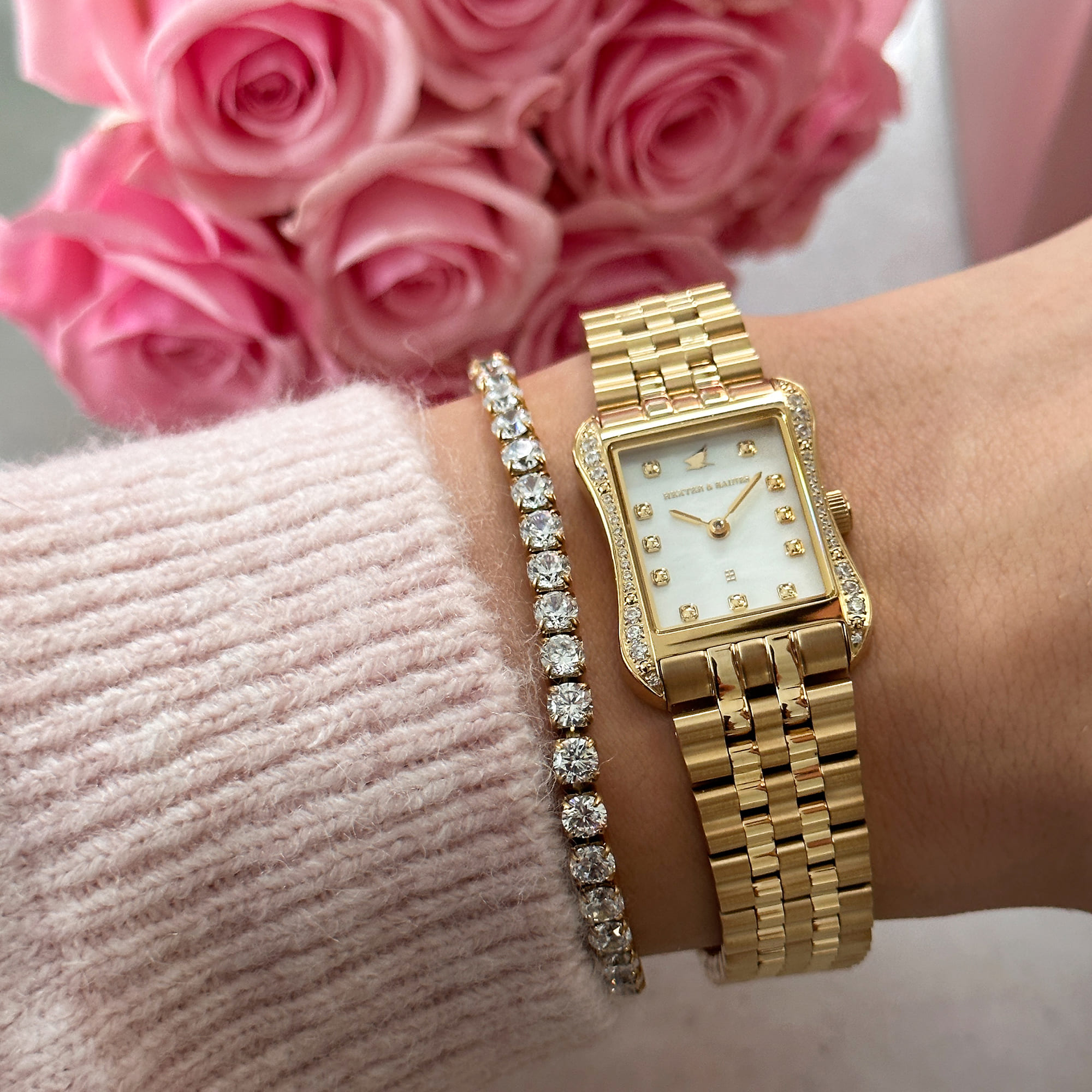 H&B Cronvas Pavé, Gold & Pearl - Hexter & Baines - US