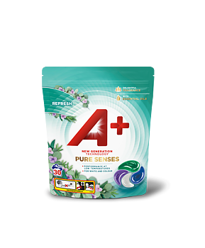 A+ Pure Senses Tvättkapslar 30-pack - Enkel och effektiv tvätt med fräsch doft