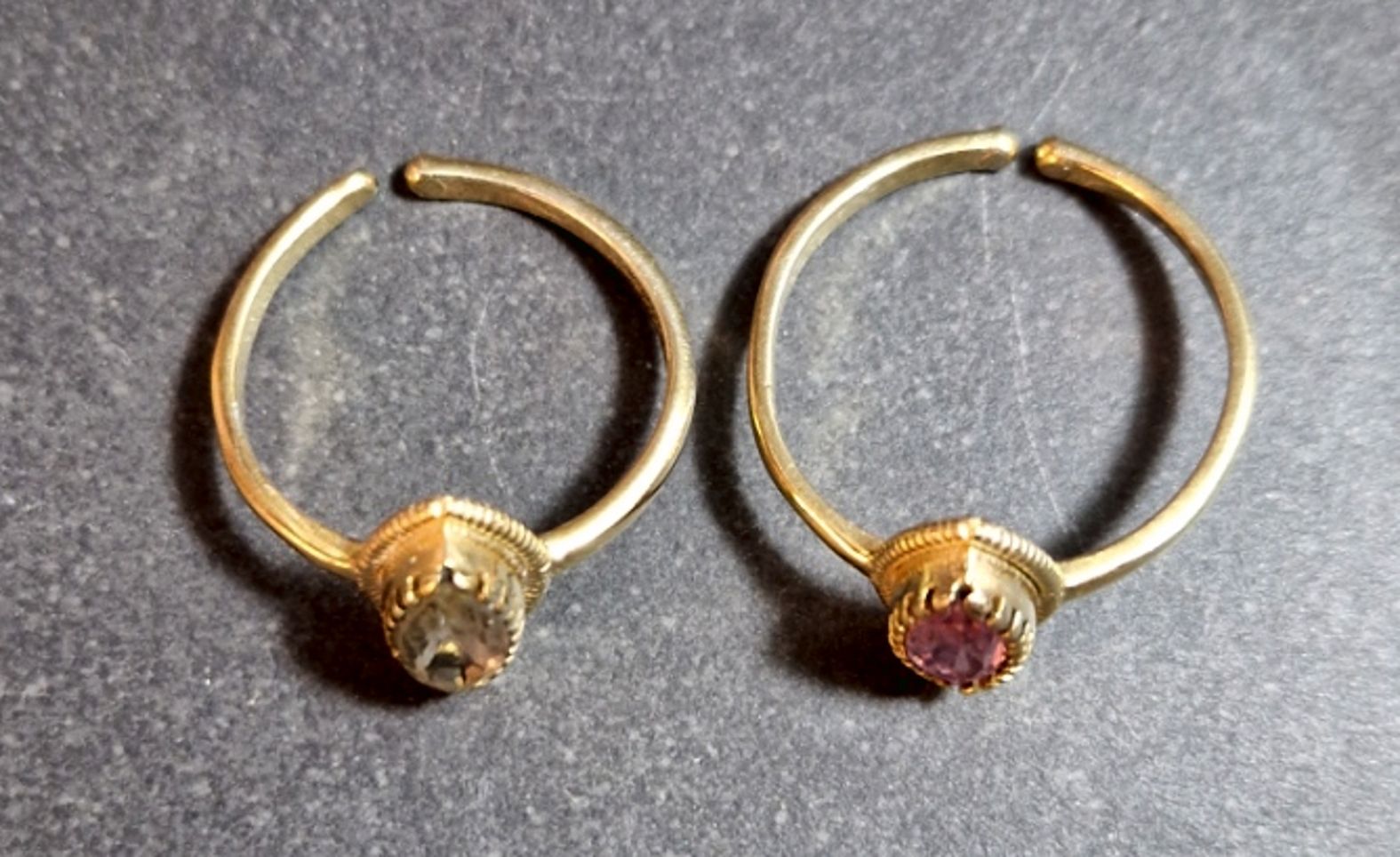Ställbar Ring i Guld Vermeil med Sten - 6