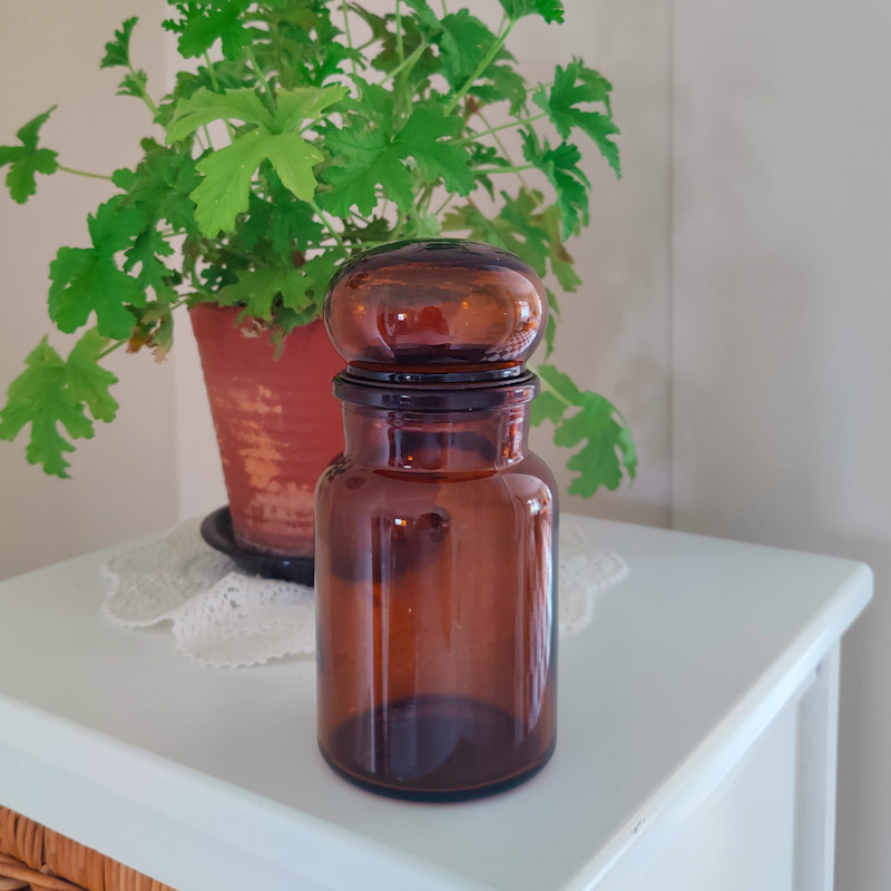 Retro förvaringsburk brunt glas