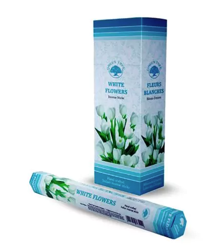 White Flowers  Rökelse  - Green Tree Hexagram Paket