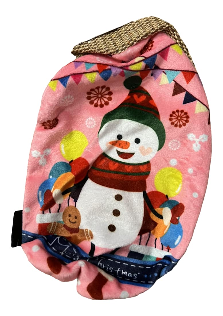 Kattleksak med prassel och julmotiv, 25x17 cm