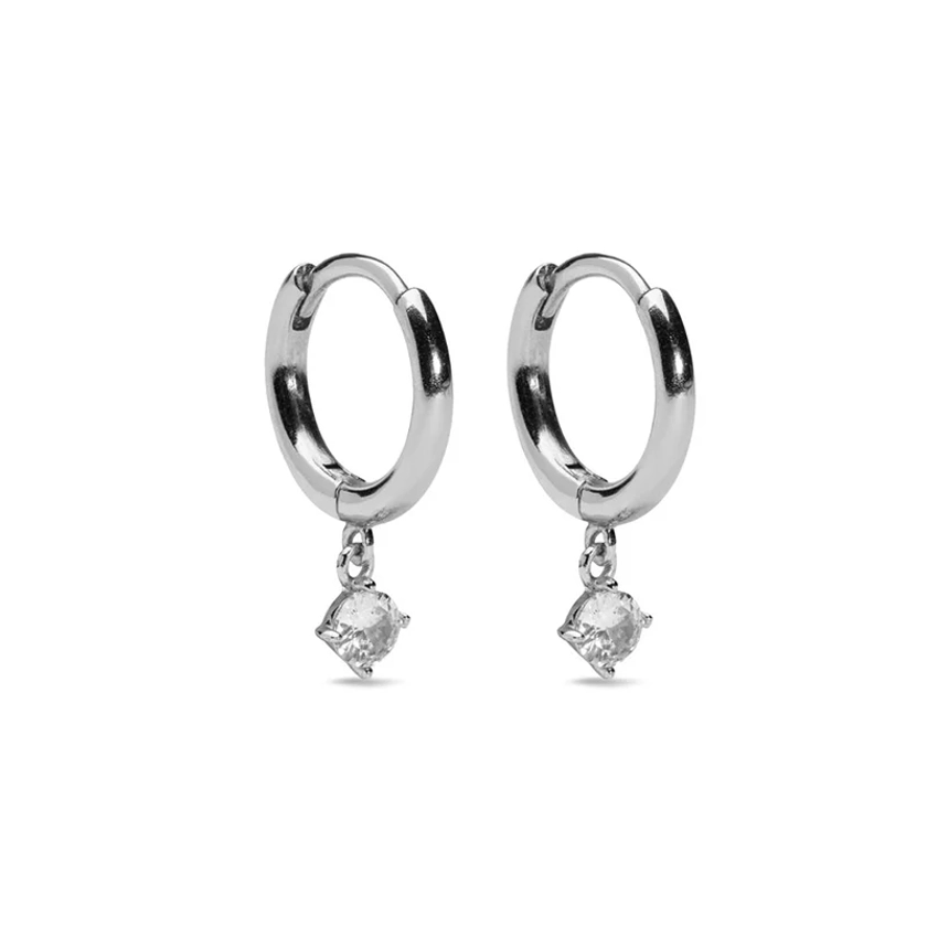 Petite Sparkling hoops, Silver- Sparv