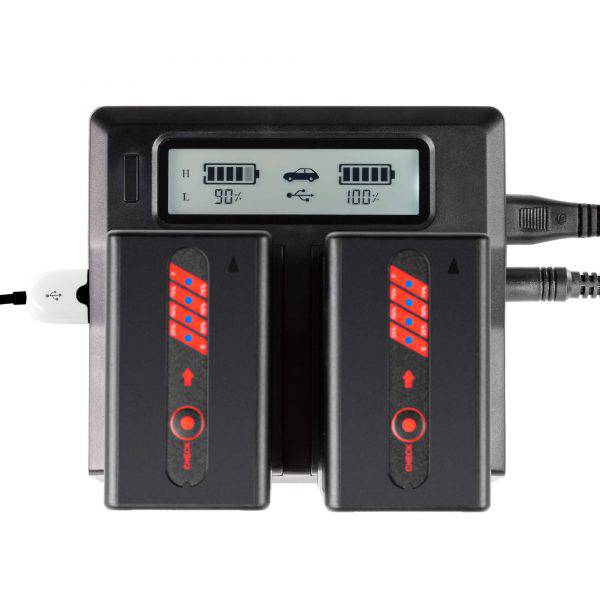 SHAPE BP-U65 Batteries with Dual LCD Charger for Sony - 3
