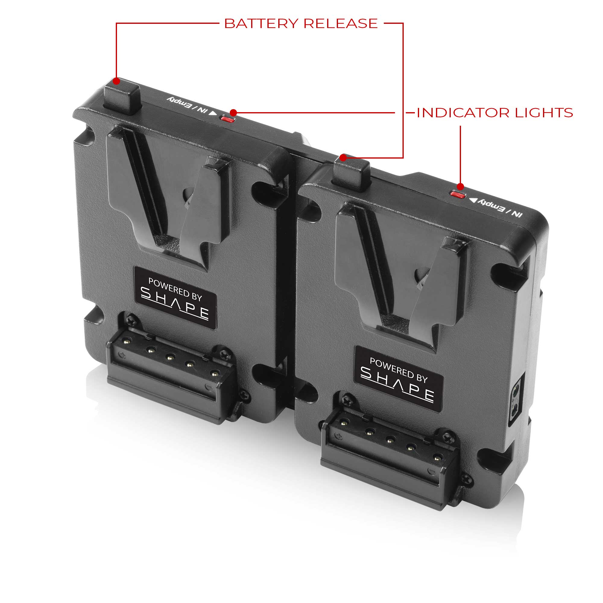 SHAPE 2x Mini V-Mount 99WH Batteries + Dual V-Mount Hot Swap Plate – för filmskapare - 3