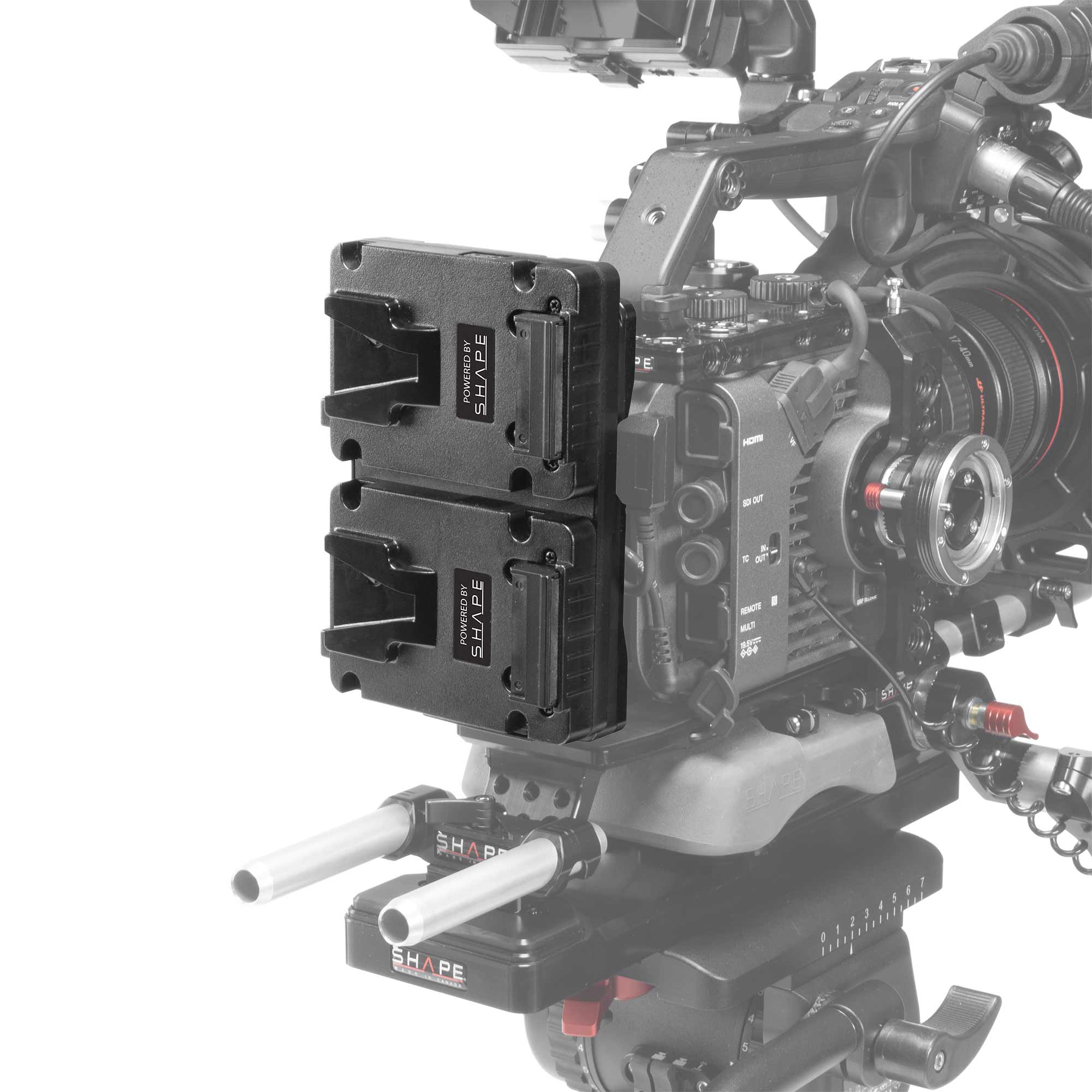 SHAPE 2x Mini V-Mount 99WH Batteries + Dual V-Mount Hot Swap Plate – för filmskapare - 5
