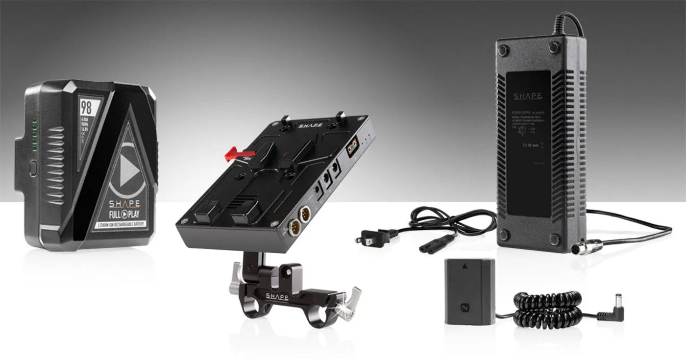 SHAPE 98 WH battery kit d-box camera power and charger for Sony a7R3, a7S3, a73 and a7R4 – för filmskapare