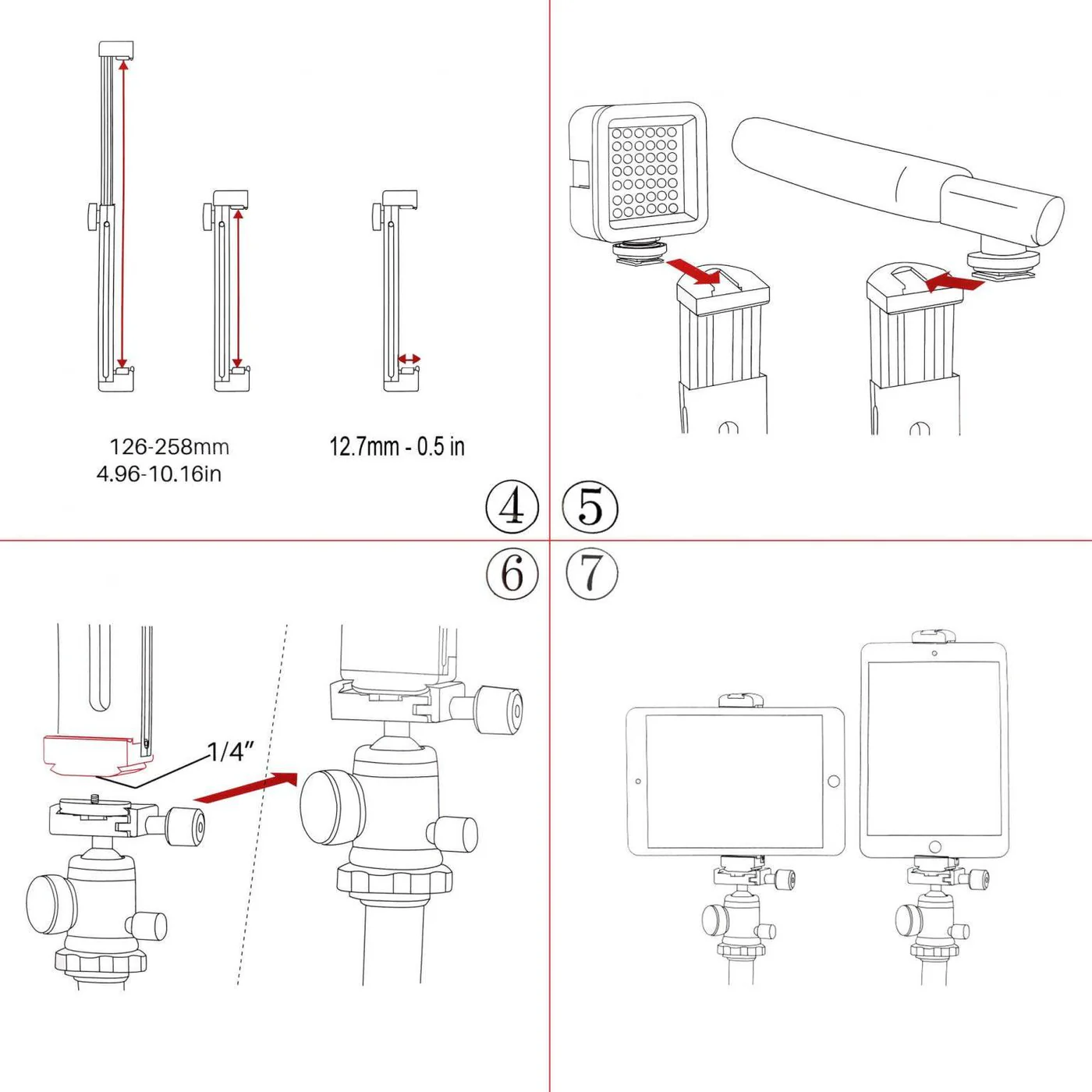 SHAPE Aluminum Tablet Tripod Mount with Cold Shoe - 7
