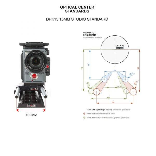 SHAPE BRIDGE PLATE 15MM STUDIO ARRI STANDARD AND 12" DOVETAIL PLATE - 3