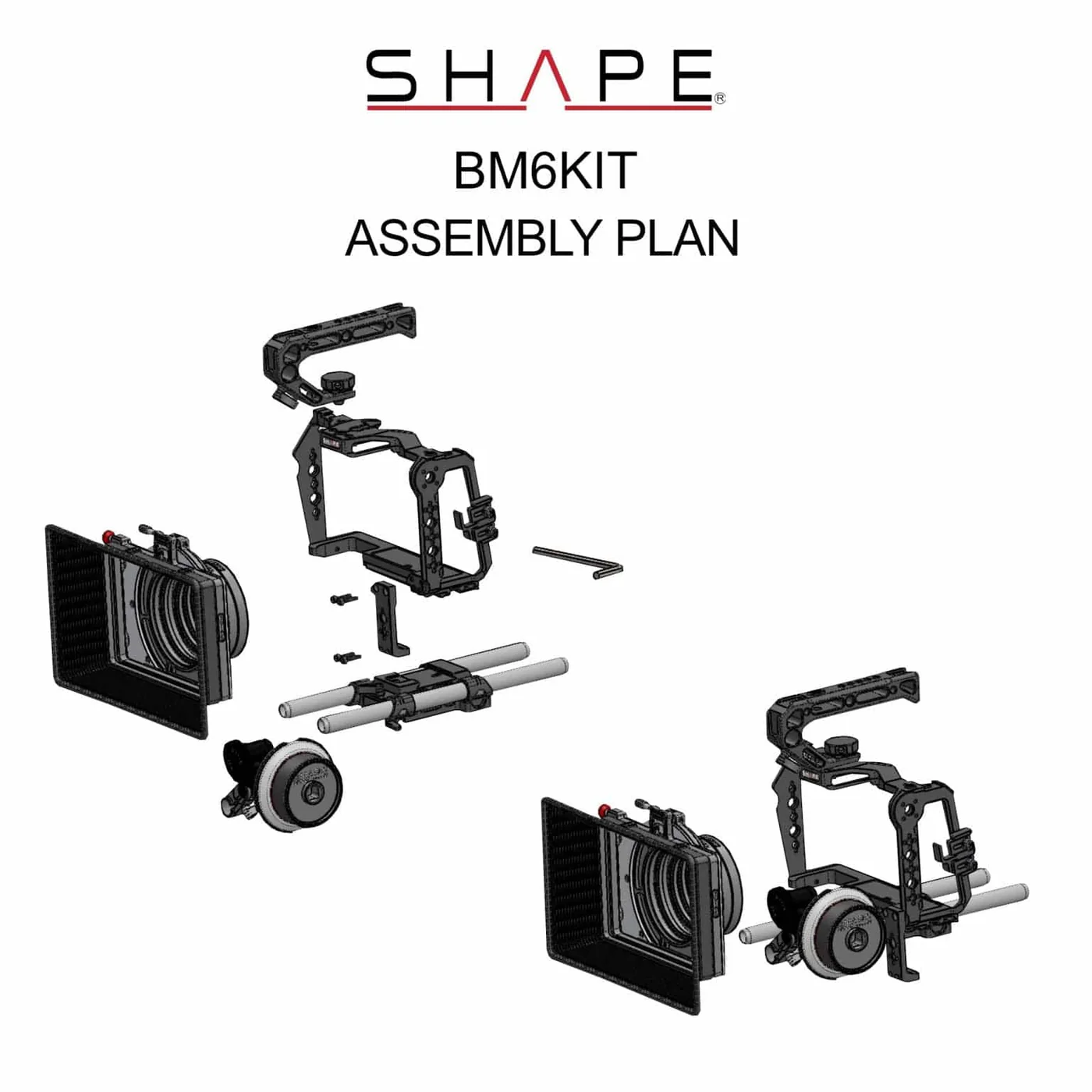 SHAPE Blackmagic Cinema Camera 6K/6K Pro/6K G2 Kit with Matte Box, Follow Focus & Top Handle - 16