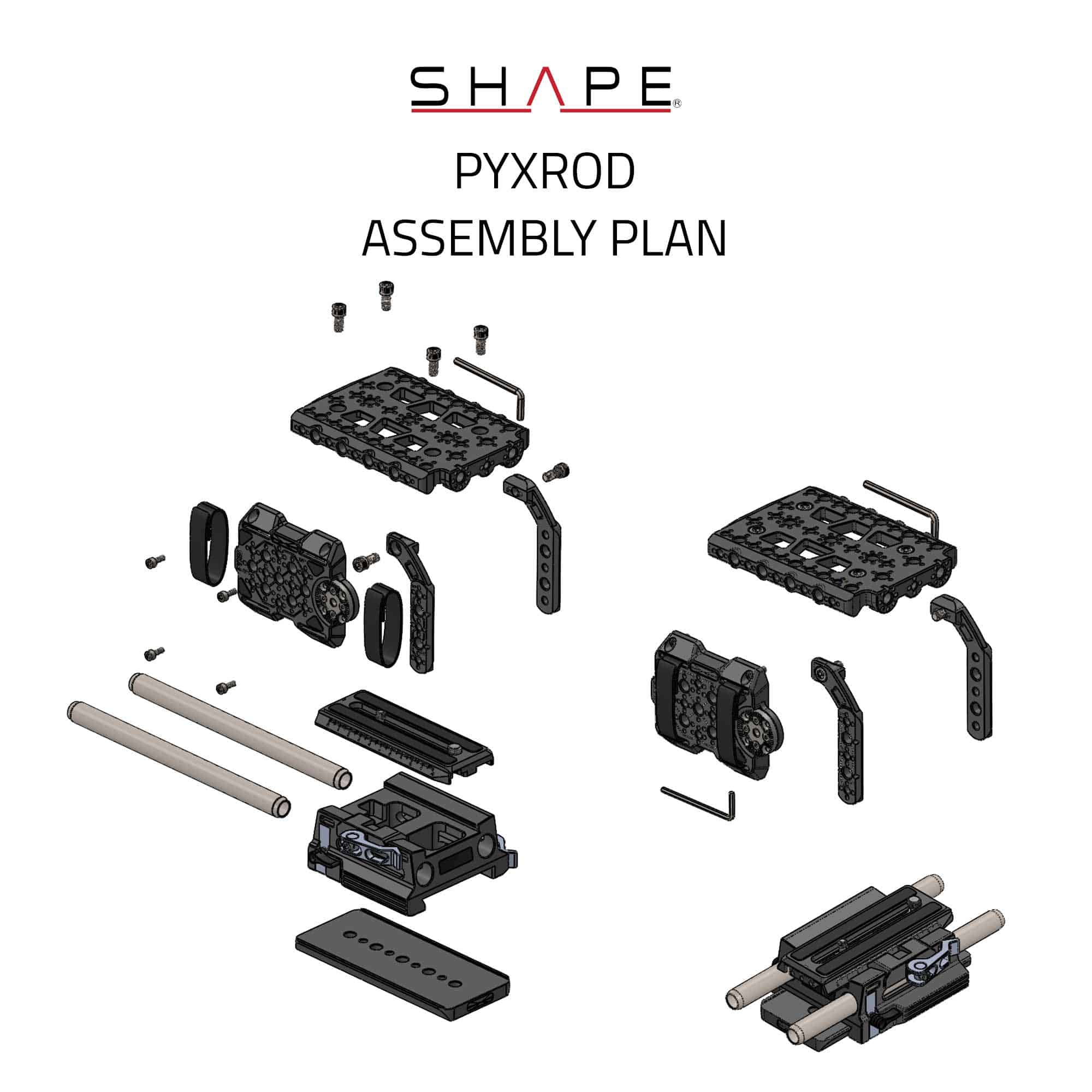 SHAPE CAGE FOR BLACKMAGIC PYXIS 6K WITH 15mm LWS ROD SYSTEM - 8