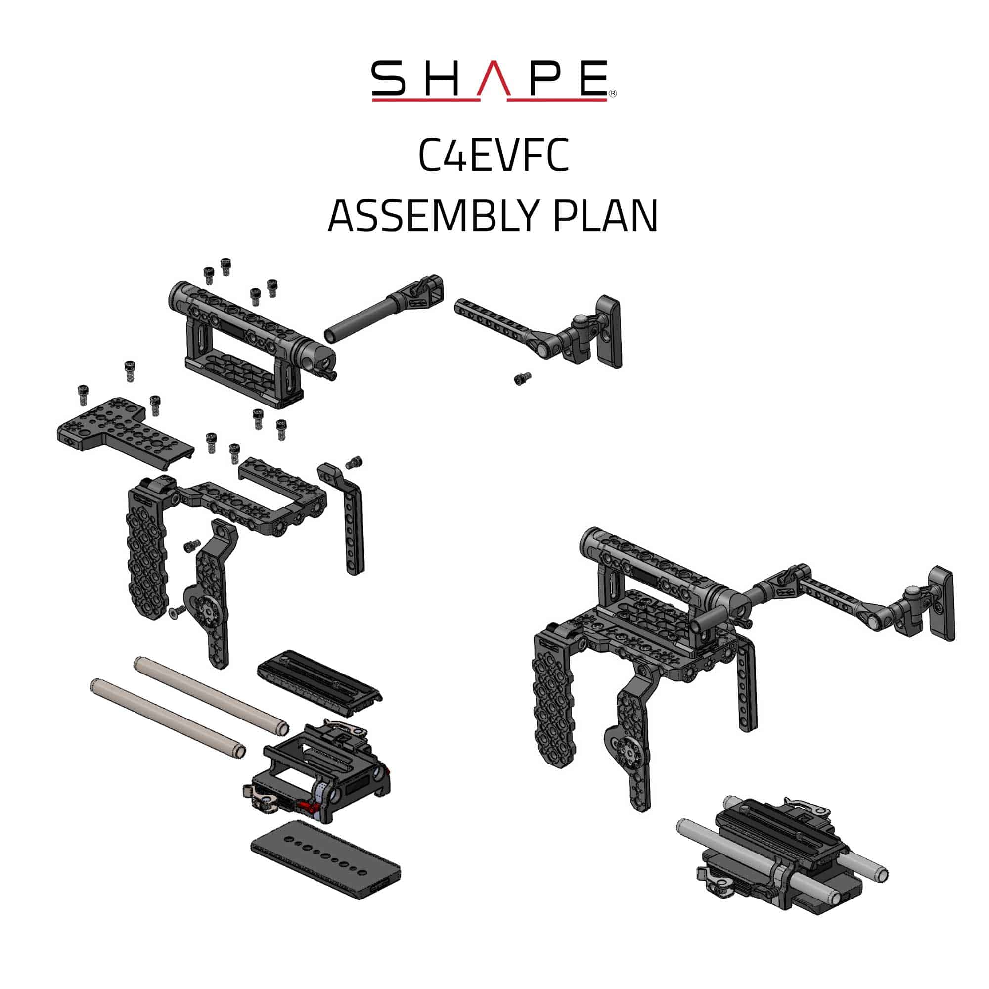 SHAPE CANON C400 CAGE WITH TOP HANDLE AND EVF MOUNT - 8