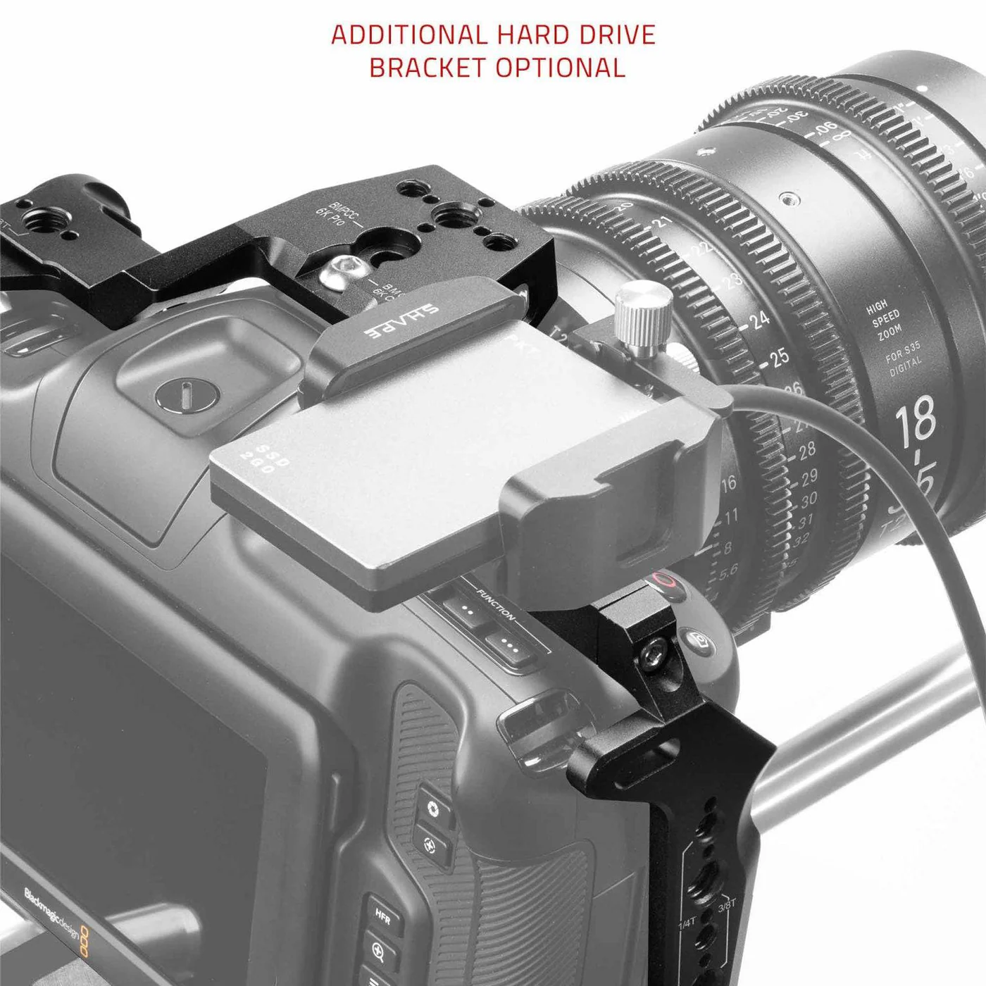 SHAPE Cage for Blackmagic Cinema Camera 6K/6K Pro/6K G2 with Top handle & 15mm LWS Rod System – för filmskapare - 15