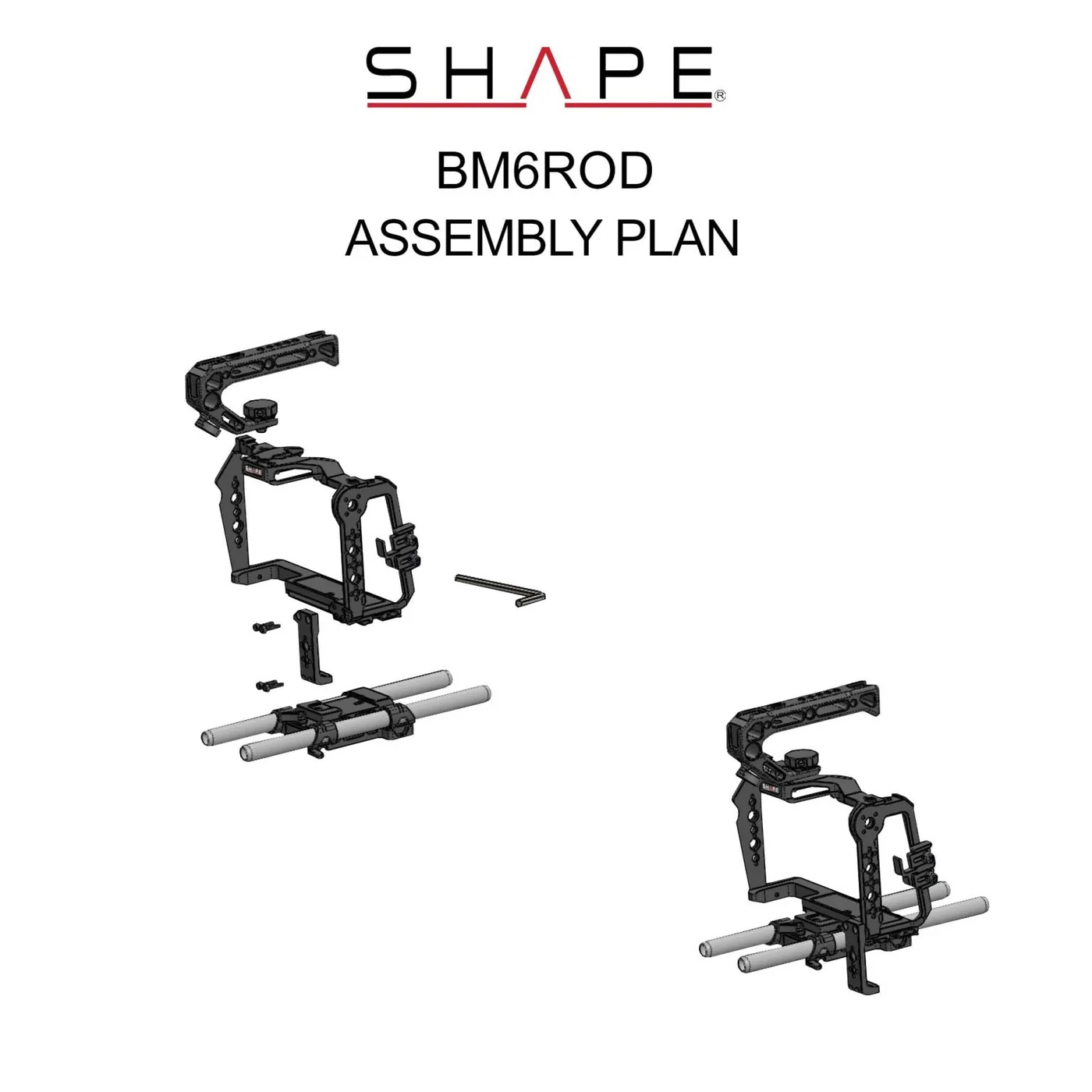 SHAPE Cage for Blackmagic Cinema Camera 6K/6K Pro/6K G2 with Top handle & 15mm LWS Rod System – för filmskapare - 18