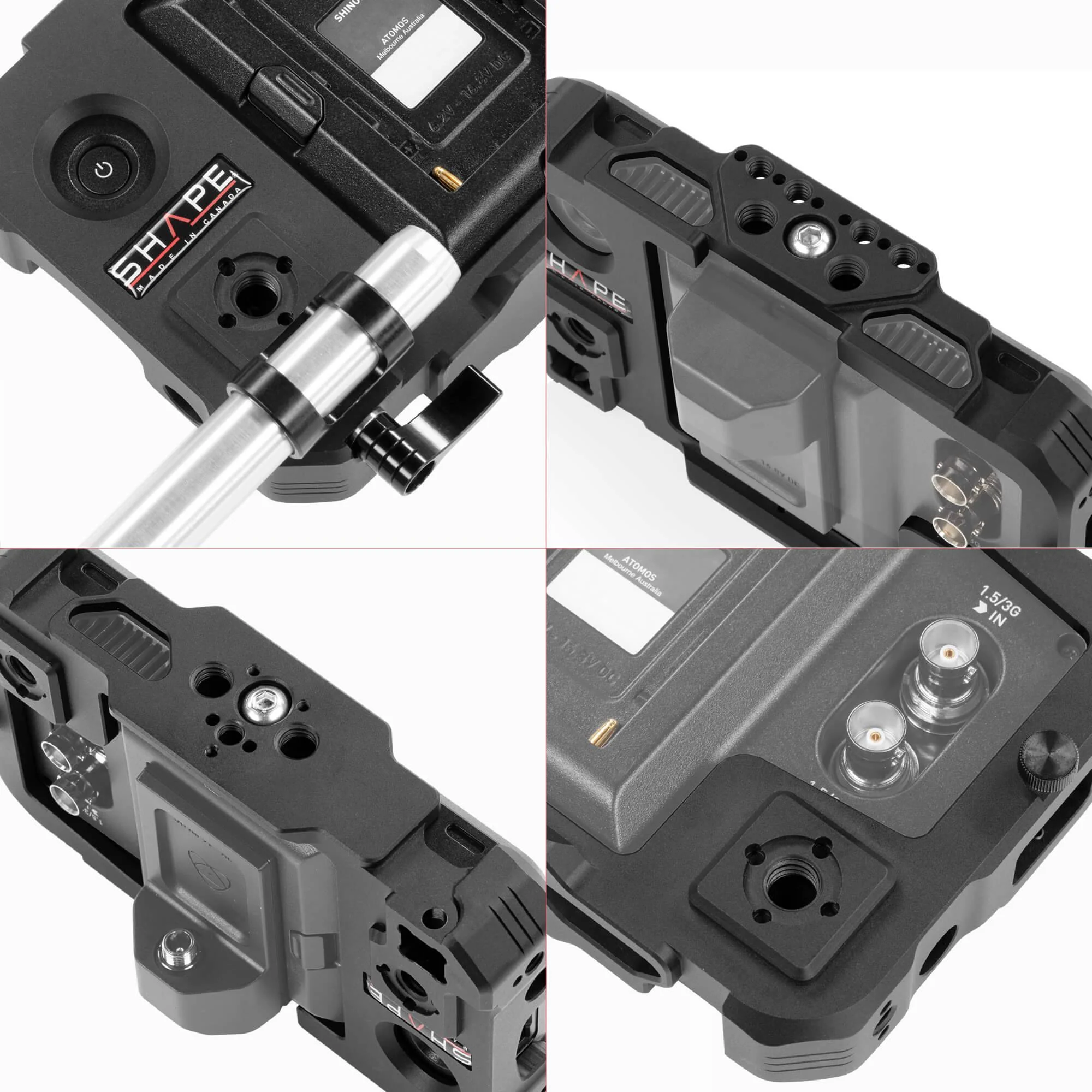 SHAPE Monitor Cage with Swivel Rod Clamp for Atomos Shinobi – för filmskapare - 7