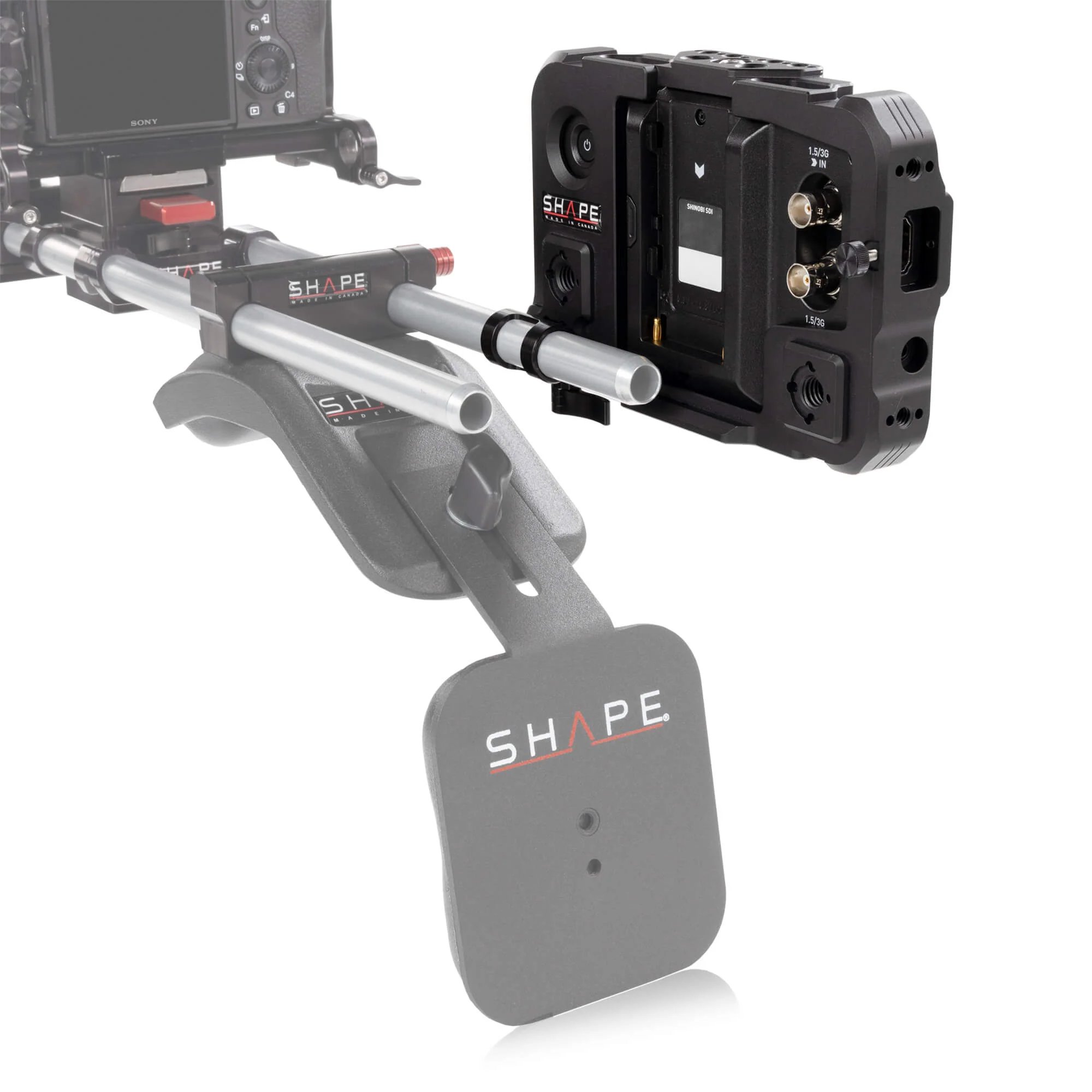 SHAPE Monitor Cage with Swivel Rod Clamp for Atomos Shinobi – för filmskapare - 5