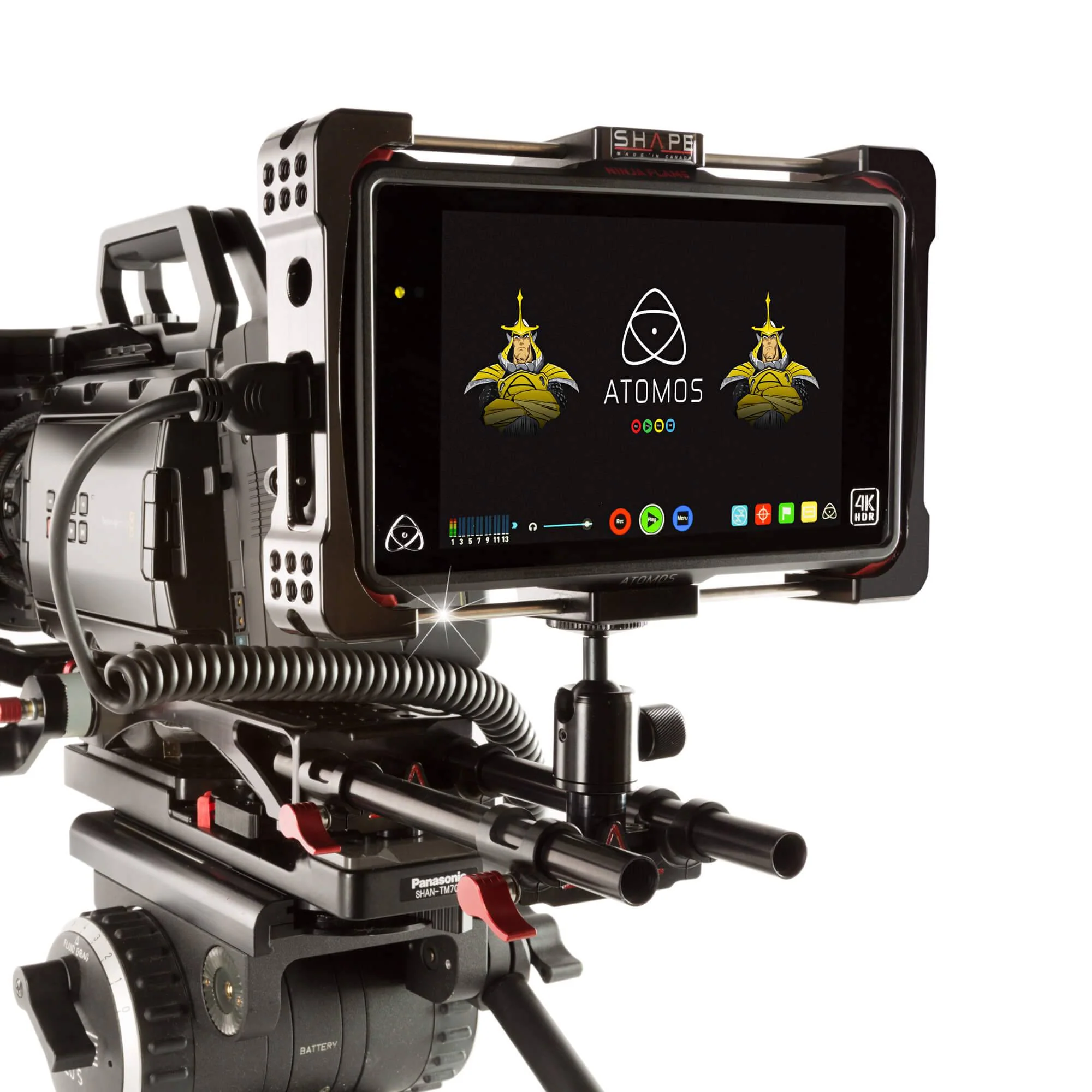 SHAPE Monitor Cage with 15 mm Rod Bloc Ball Head for Atomos Inferno/Flame - 3