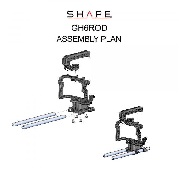 SHAPE Camera Cage with 15mm LWS Rod System for Panasonic Lumix GH6 - 12