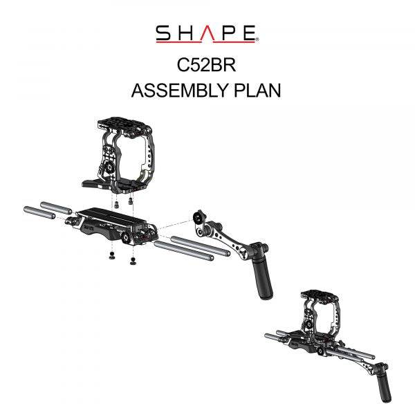 SHAPE Canon C500 Mark II, C300 Mark III Pro Shoulder Rig Kit – för filmskapare - 12