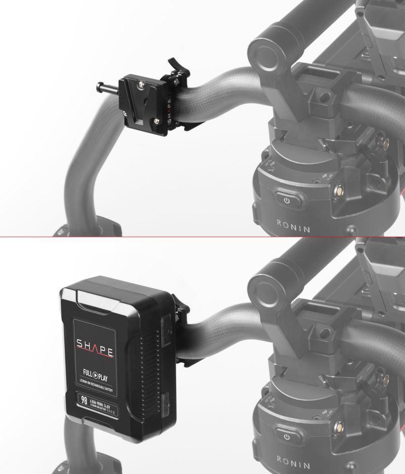 SHAPE Full Play 14.8V 98Wh Rechargeabel Lithium-Ion V-Mount Battery with V-Mount Battery Dock Clamp for 30mm Gimbal Handlebar - 2
