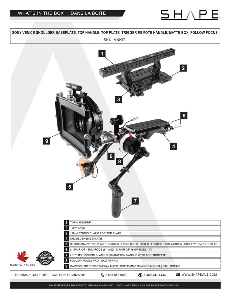 SHAPE Kit inkl. Matte Box and Follow Focus for Sony Venice – för filmskapare - 4