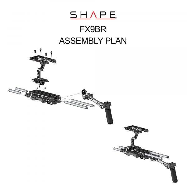 SHAPE Sony FX9 Kamera Cage Baseplate with Handle - 10