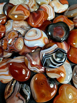 Silk Banded Agat / Crazy Agat - Hjärta