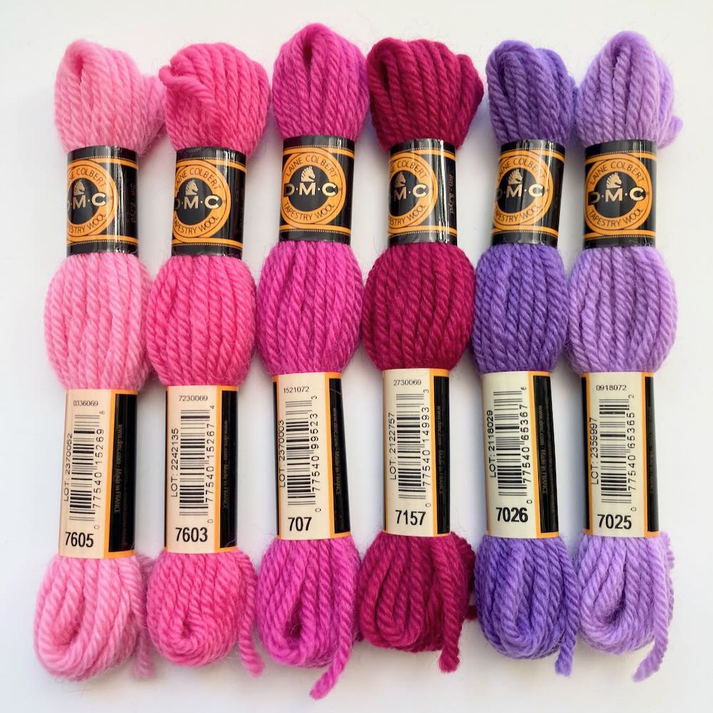 DMC Colbert wool embroidery thread Pink and Lilac Hues