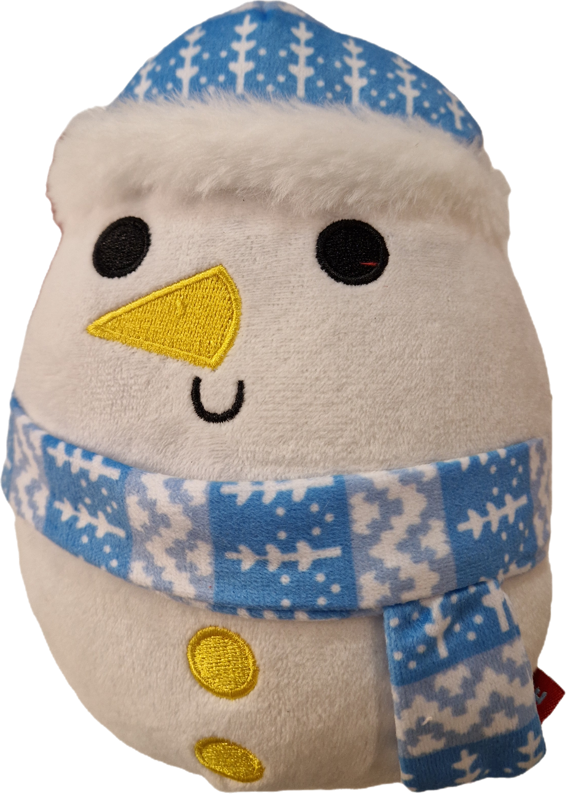 Julfigur snögubbe i tyg med pip, 20cm