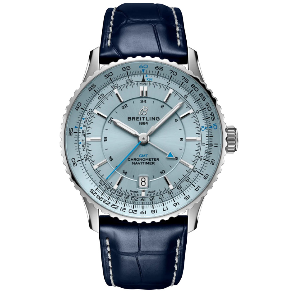 Breitling A32310171C1P1 Navitimer Automatic GMT 41 ljusblå 