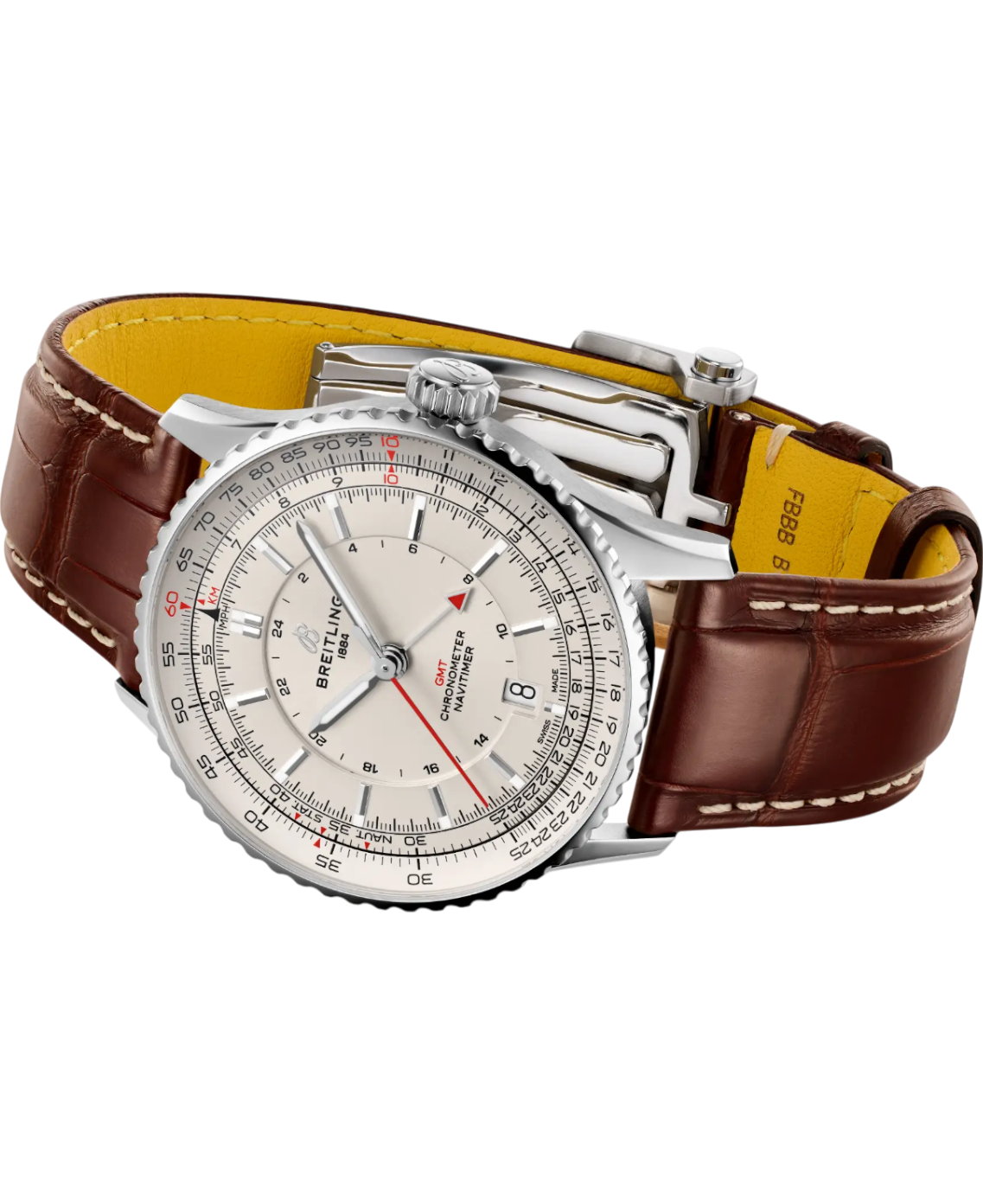 Breitling A32310211G1P1 Navitimer Automatic GMT 41 vit sida