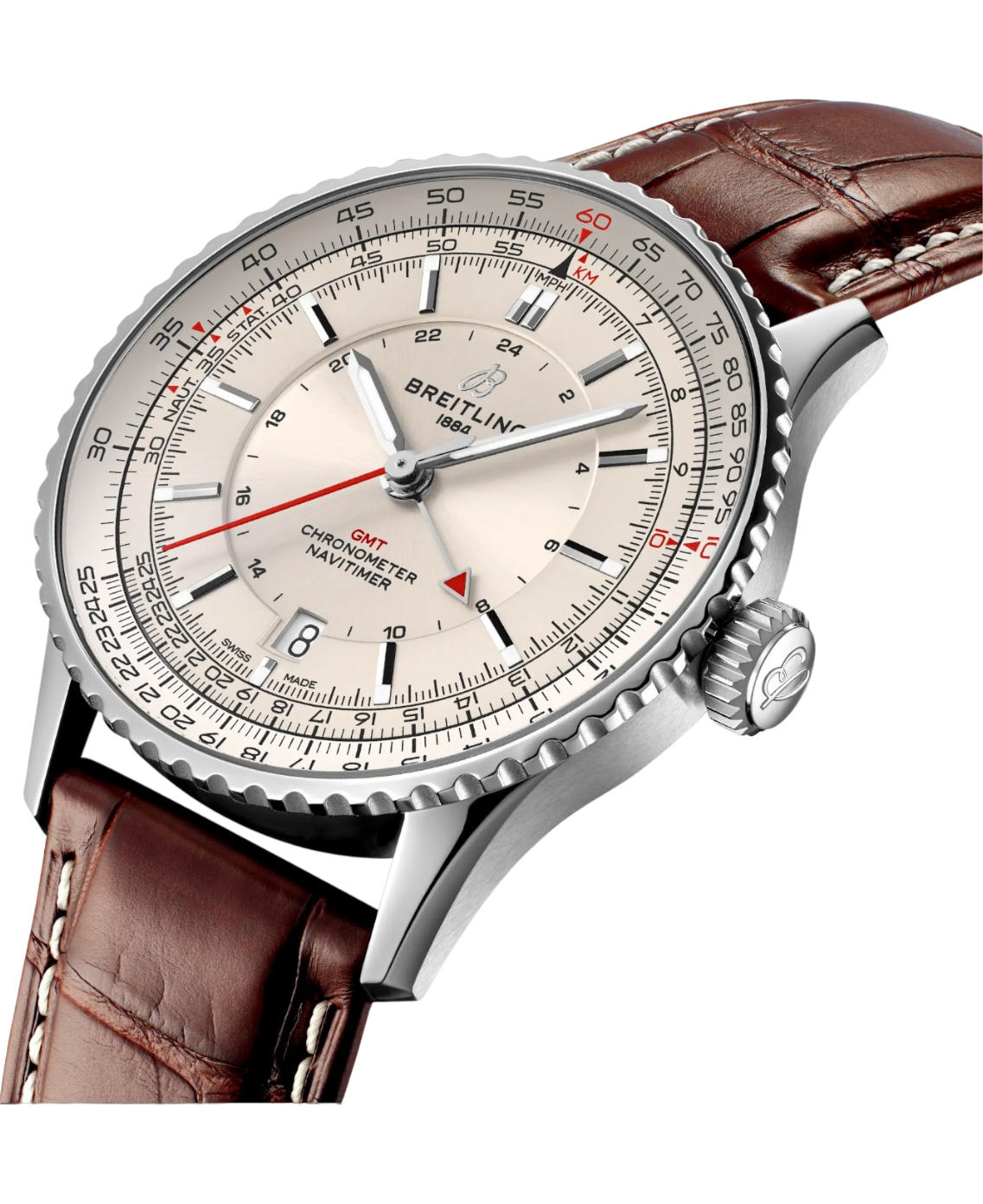 Breitling A32310211G1P1 Navitimer Automatic GMT 41 vit profil