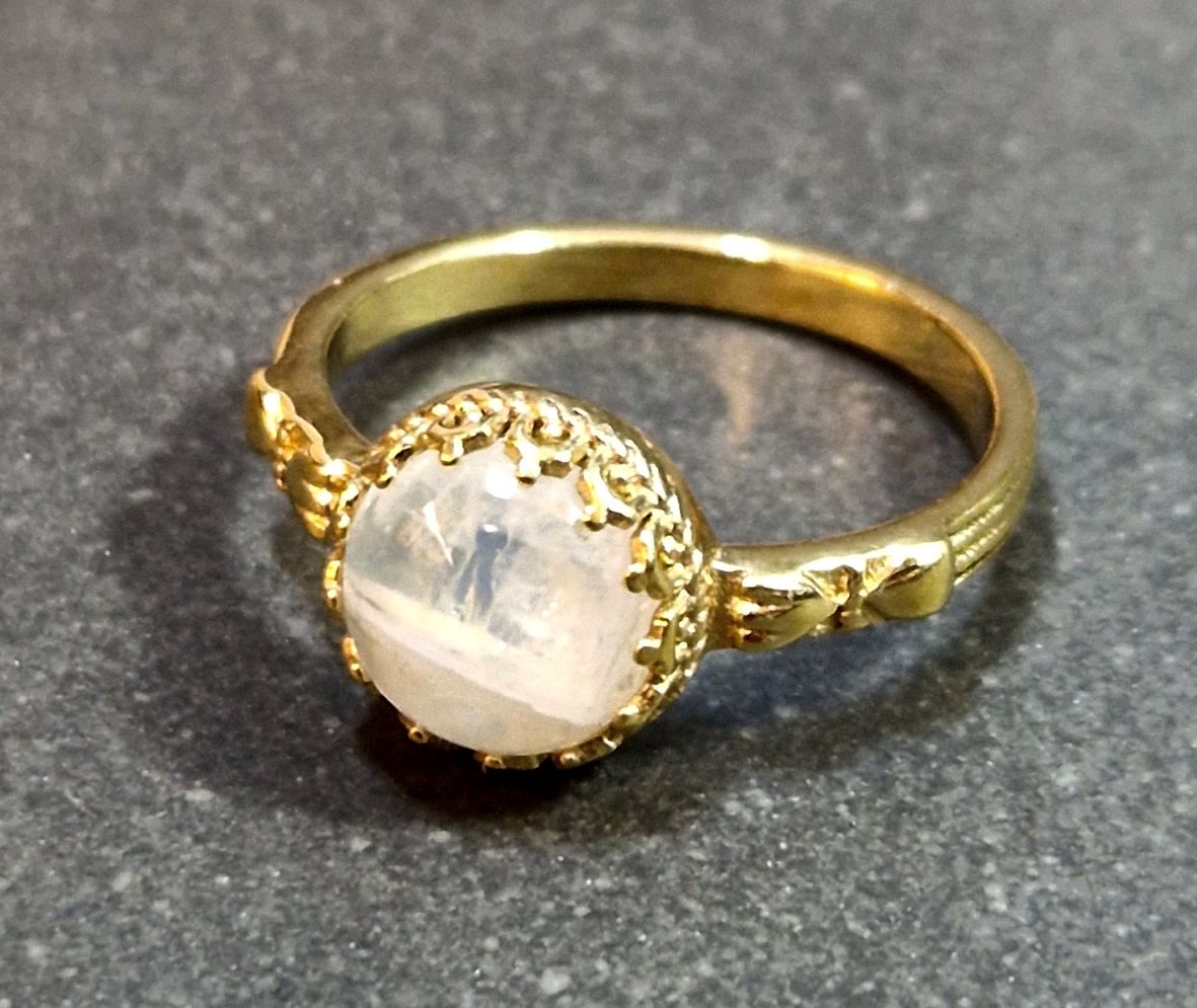Ring i Guld Vermeil med Sten - 4
