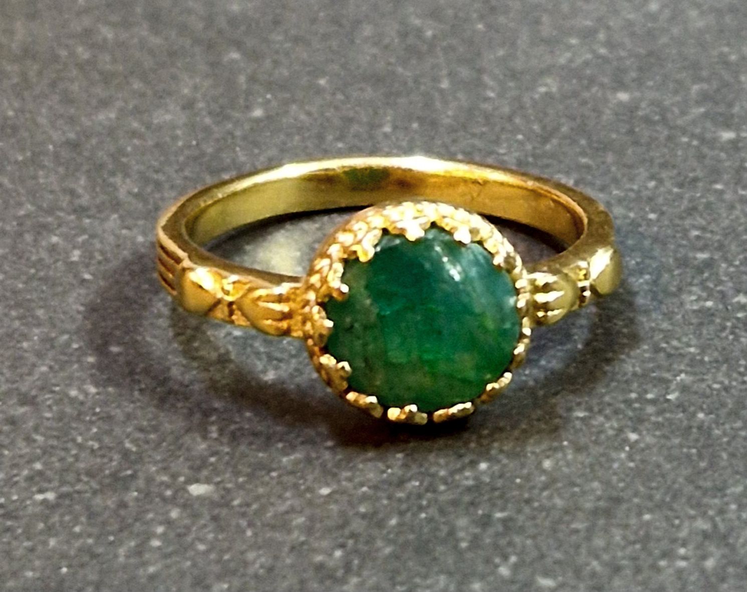 Ring i Guld Vermeil med Sten - 7