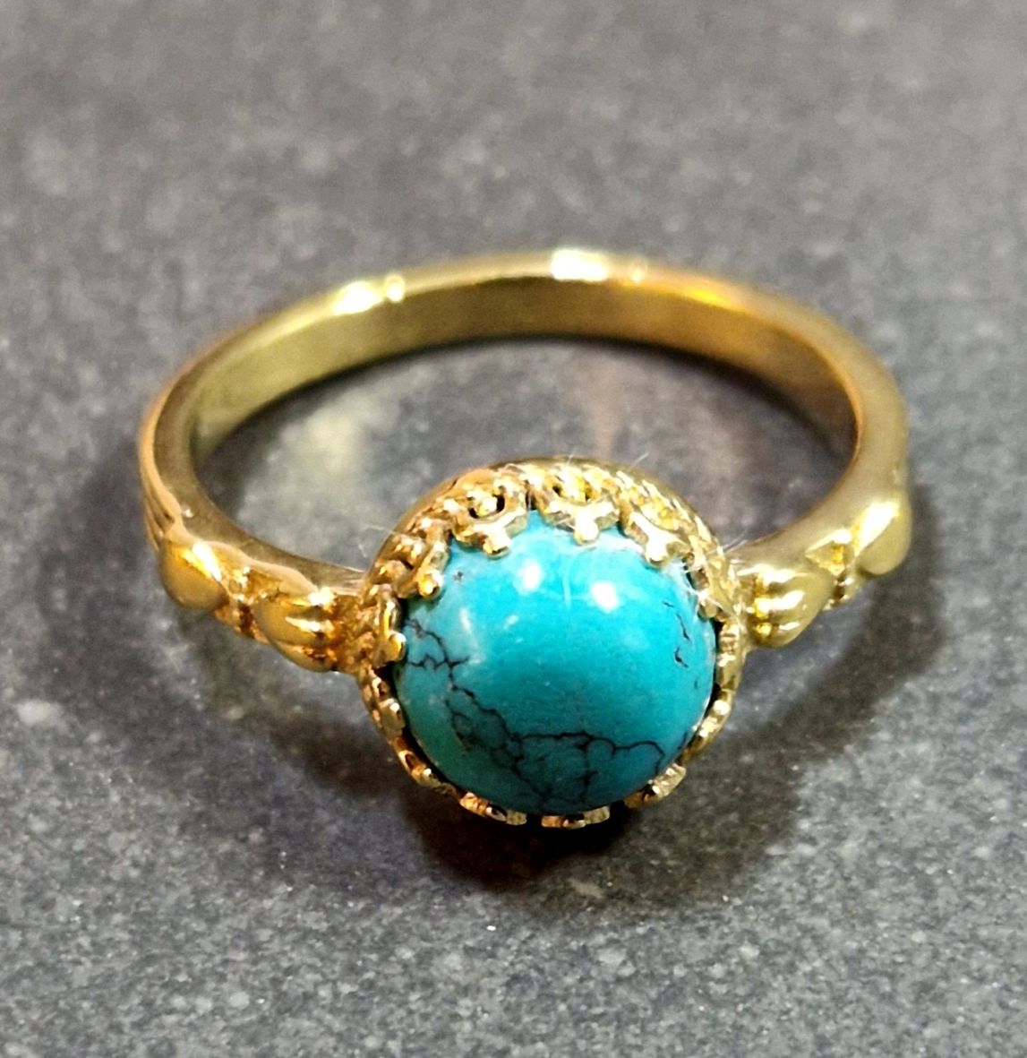 Ring i Guld Vermeil med Sten - 8