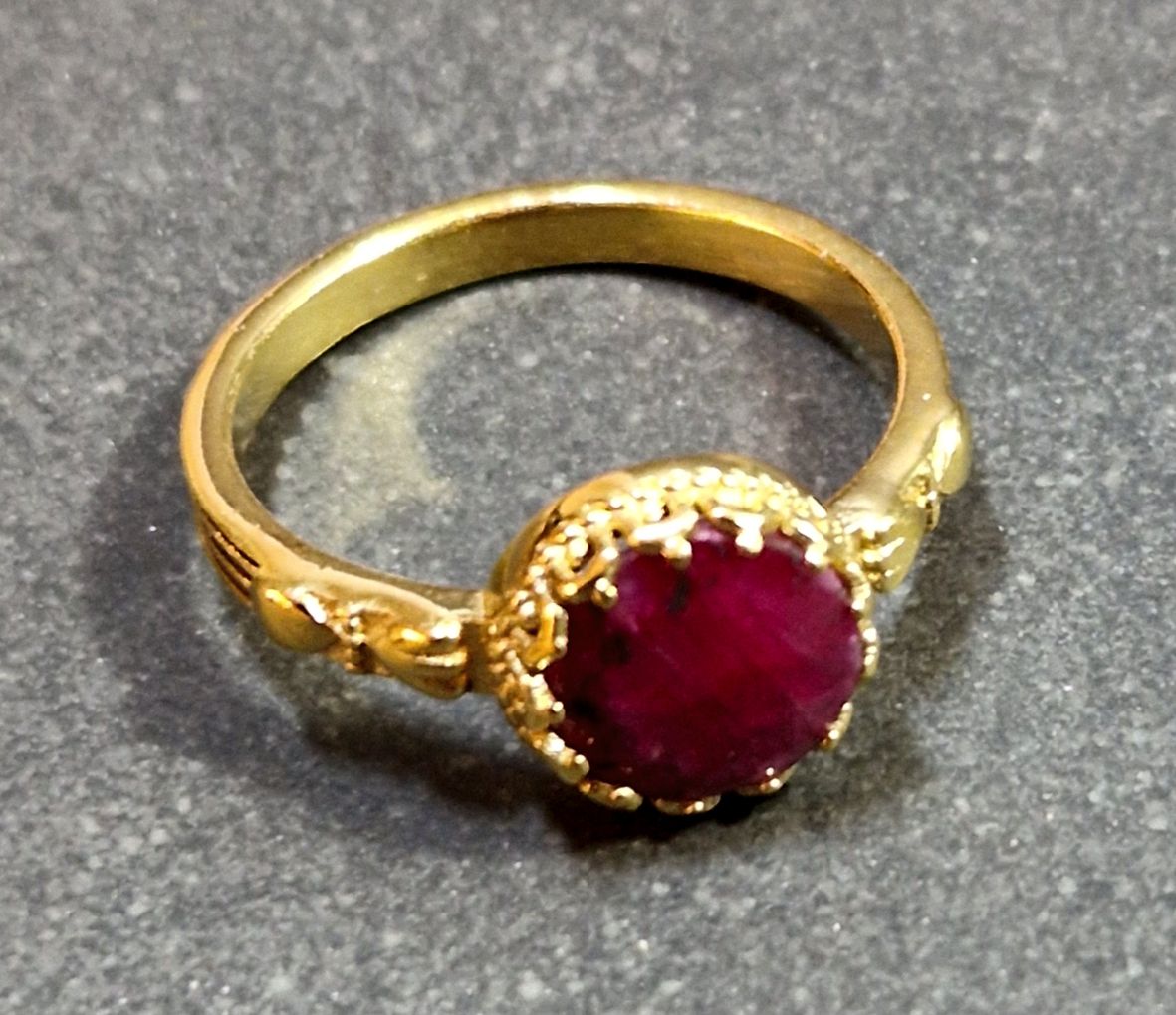 Ring i Guld Vermeil med Sten - 6