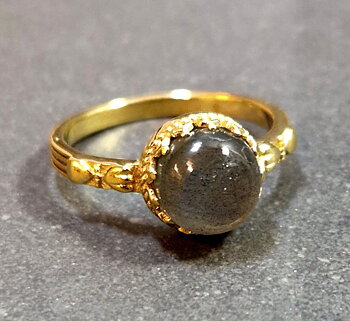 Ring i Guld Vermeil med Sten