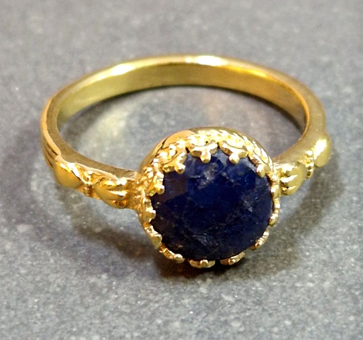 Ring i Guld Vermeil med Sten - 9