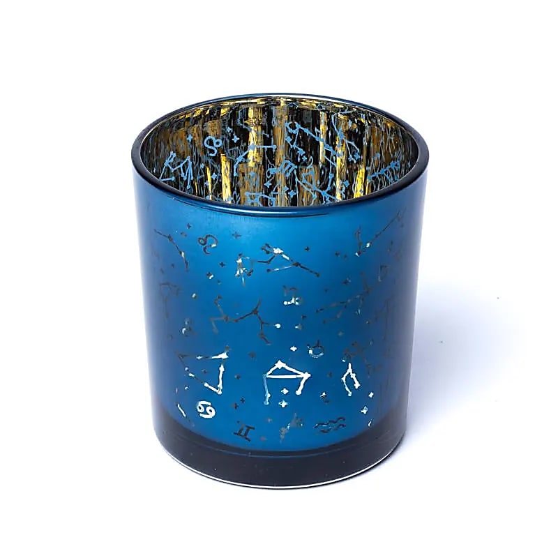 Ljuslykta frostad/metallic konstellationer Mindre