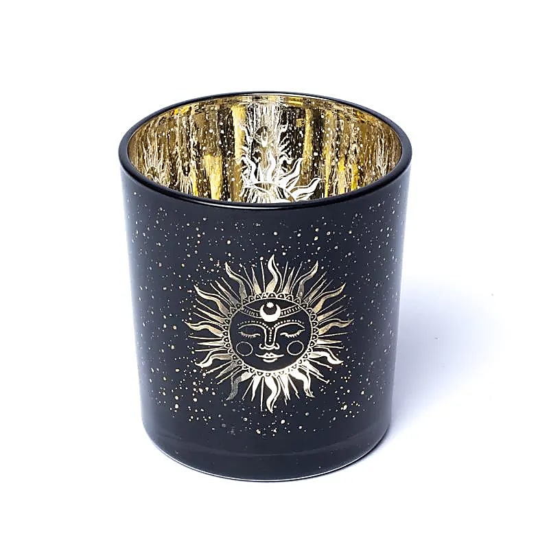 Ljuslykta frostad/metallic sovande måne och sol Mindre