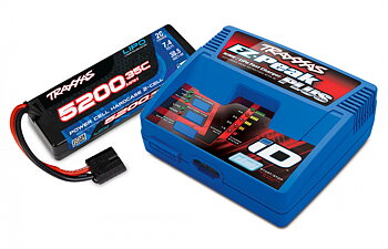 Traxxas 2970GX-2SR Laddare EZ-Peak Plus 4A och 2S 5200mAh Hard Batteri Combo